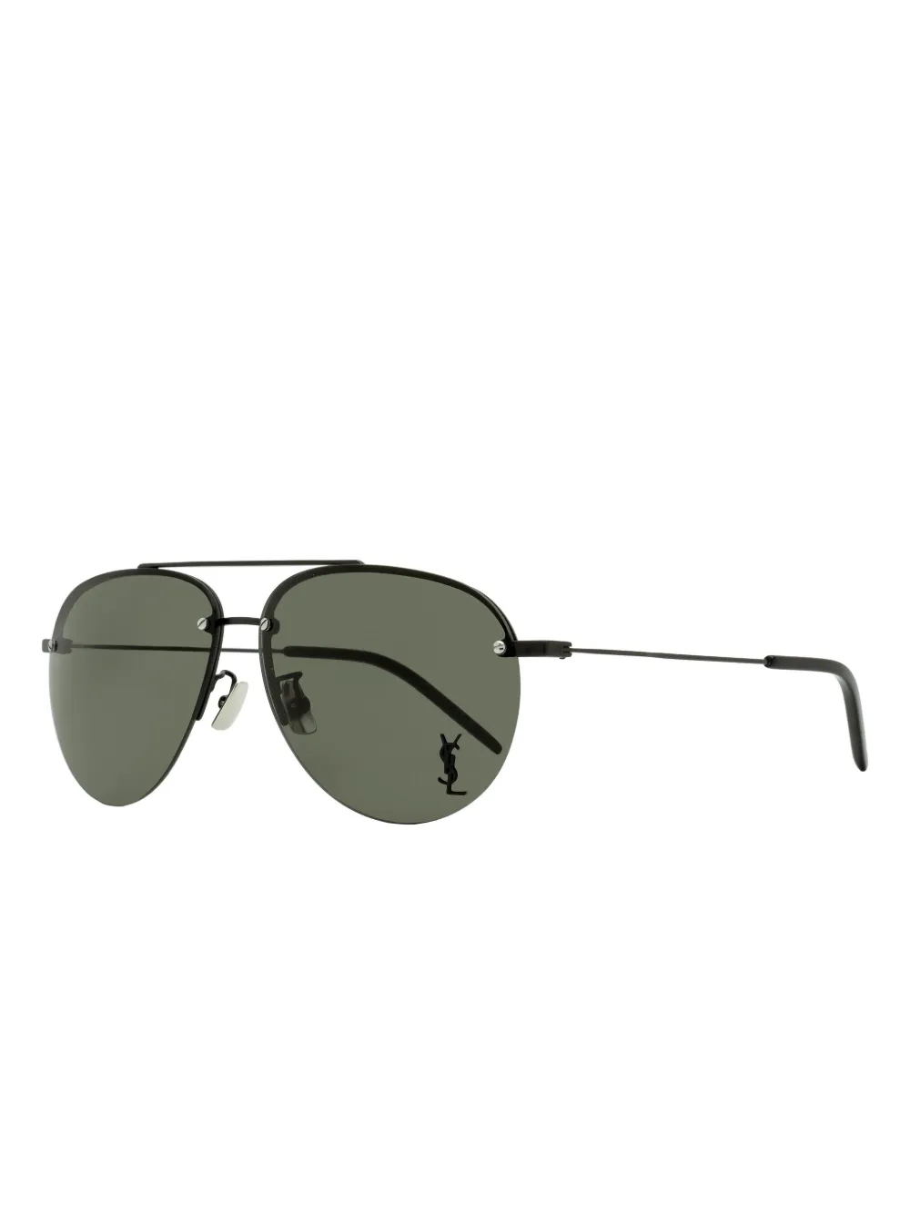Saint Laurent Eyewear 11 F M Classic rimless pilot-frame sunglasses Zwart
