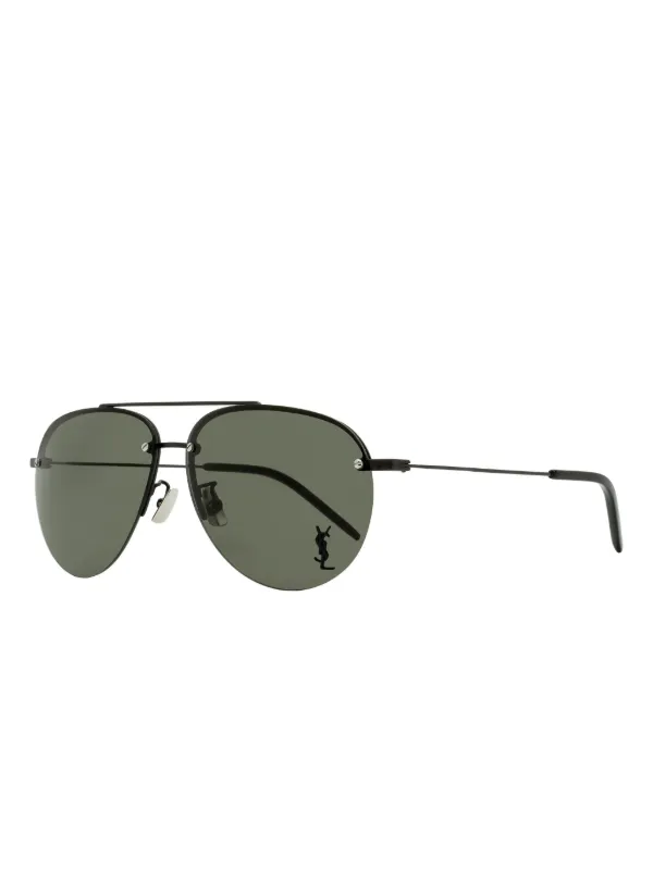 Saint Laurent Eyewear 11/F M Classic Rimless pilot-frame Sunglasses Black  FARFETCH IN