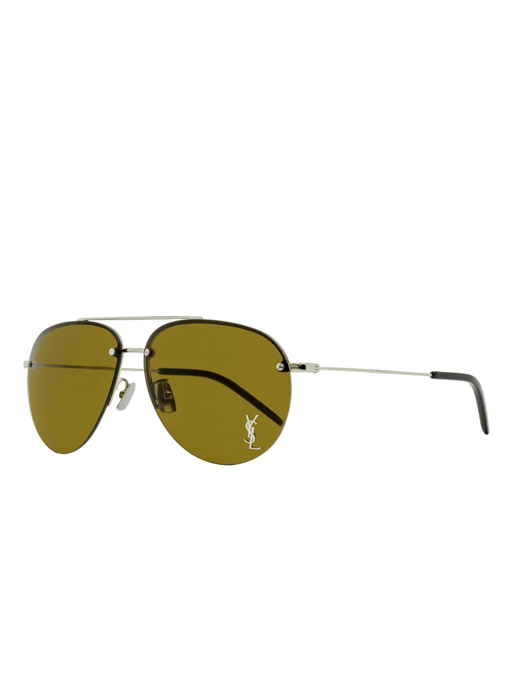 Saint Laurent Eyewear 11 F M Classic pilot-frame rimless sunglasses Zilver