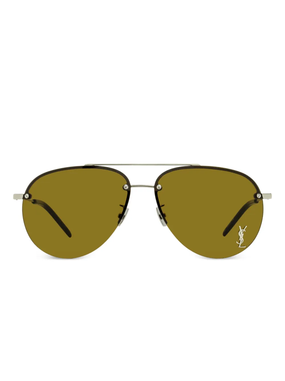 Saint Laurent Eyewear 11 F M Classic zonnebril met piloten montuur Zilver
