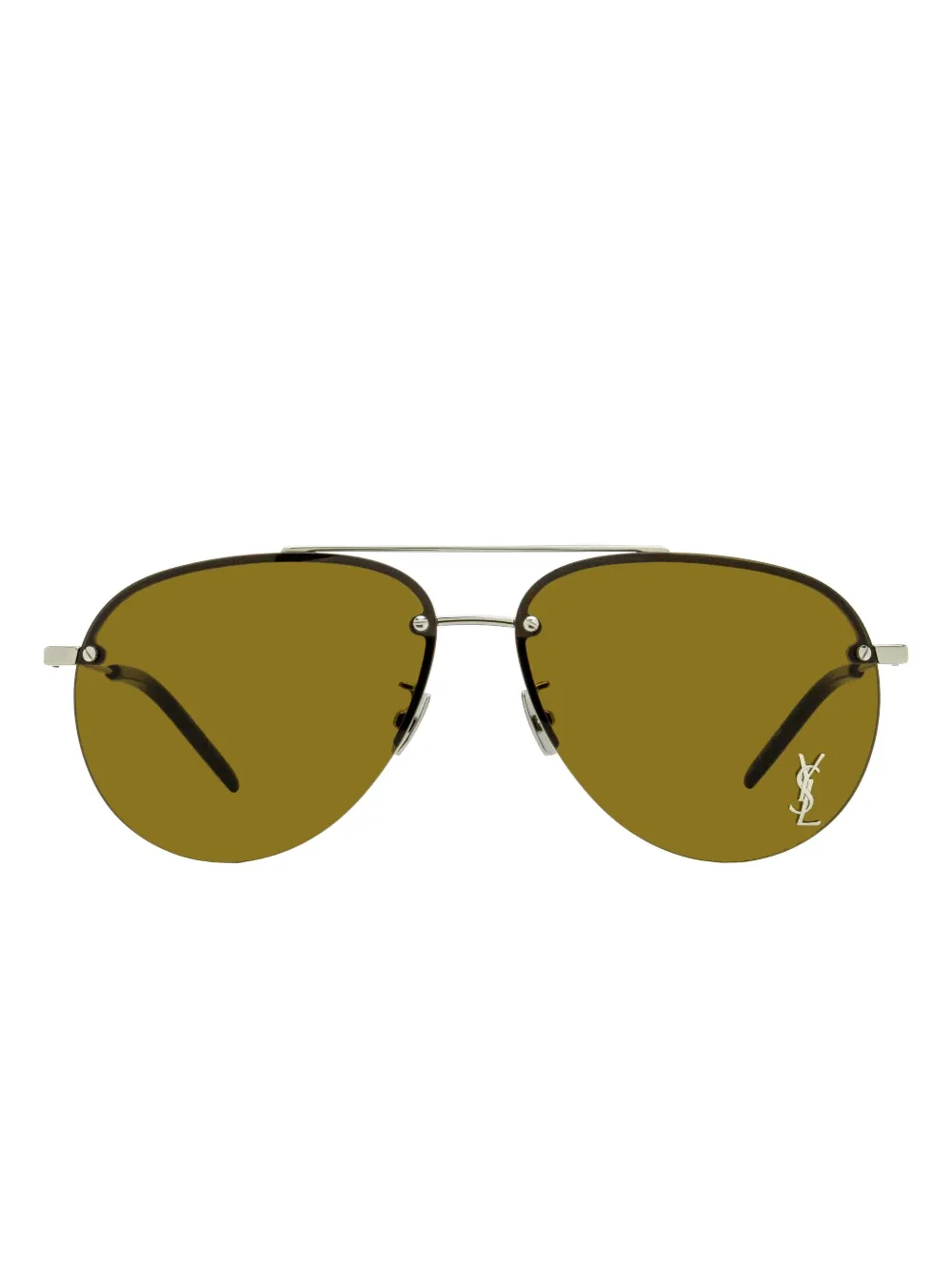 Saint Laurent Eyewear 11 F M Classic rimless pilot-frame sunglasses Zilver