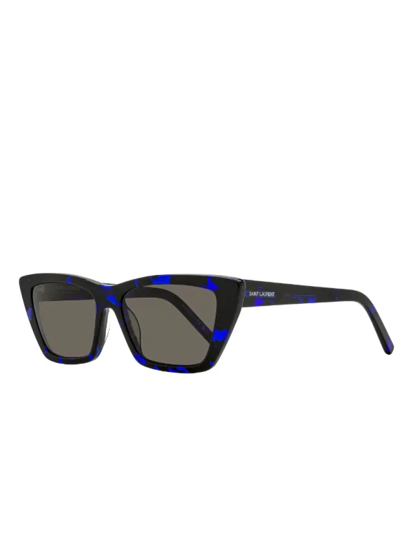 Saint Laurent Black and Blue Cat-Eye Sunglasses Saint Laurent Acetate Mica Cat Eye Sunglasses SL 276 Black  main image 4