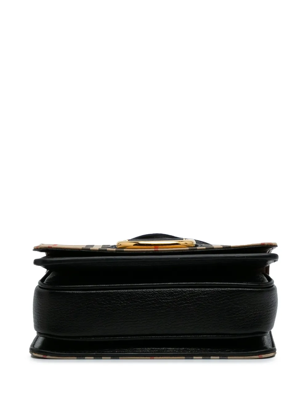 Pre-owned Burberry 2000-2017 Small Goatskin Trimmed House Check Canvas D Ring Crossbody Bag