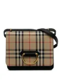 Burberry Pre-Owned 2000-2017 Small Goatskin Trimmed House Check Canvas D Ring crossbody bag - Brown