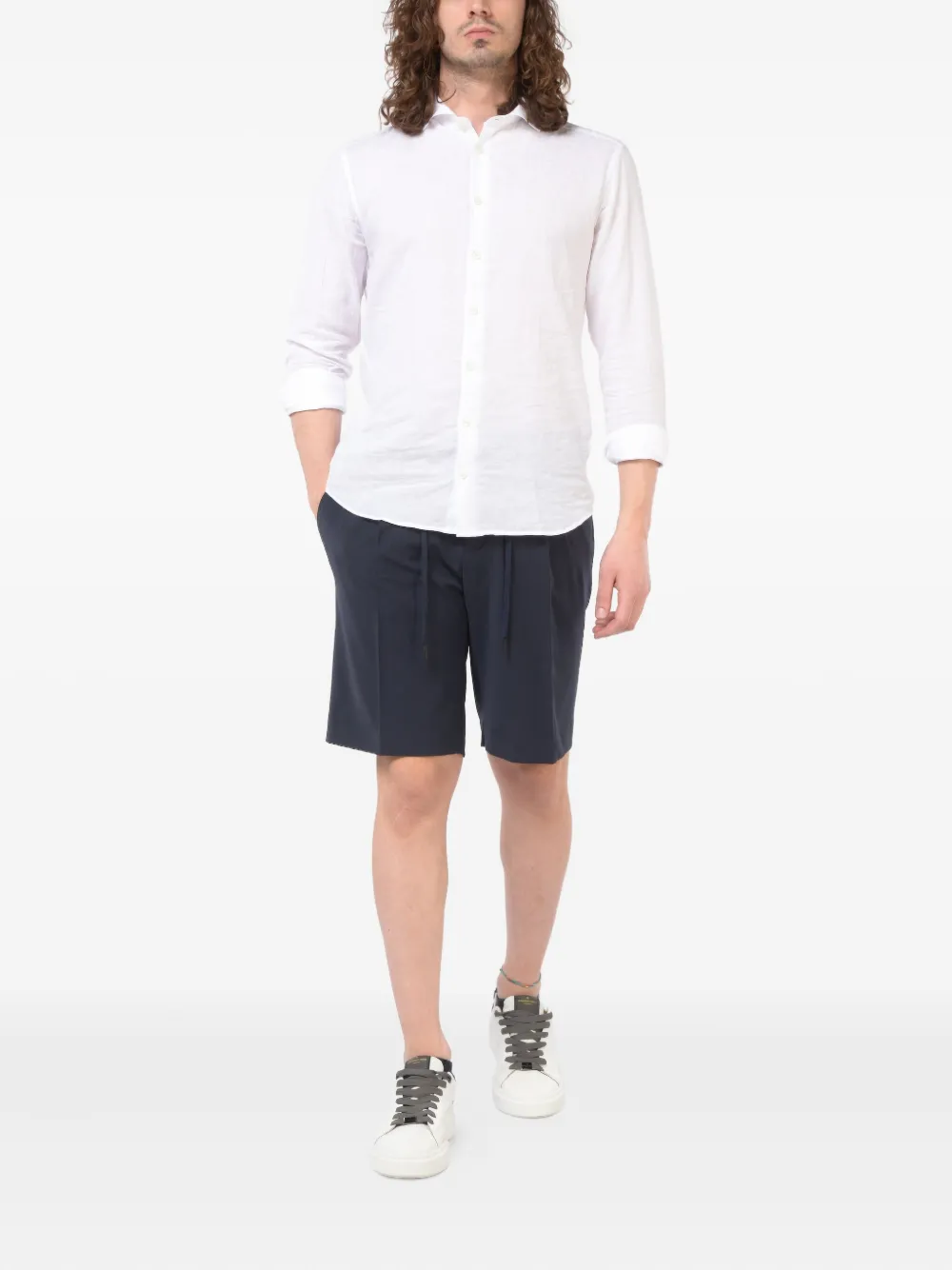 Hosio Shorts met trekkoord - Blauw