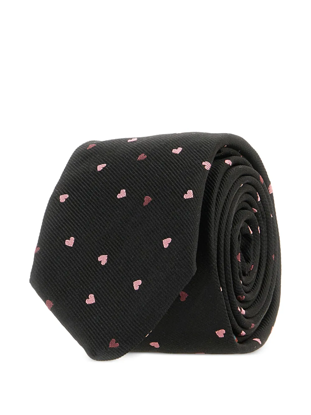 Paul Smith Puntige stropdas met hartpatroon Zwart