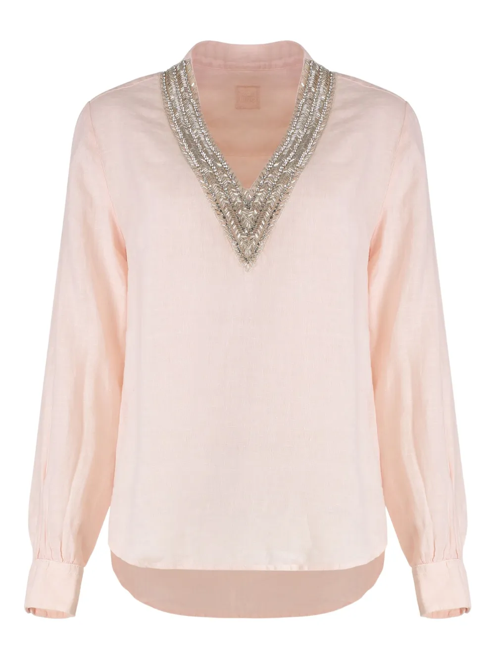 120% Lino blusa de lino | rosado | Image 1