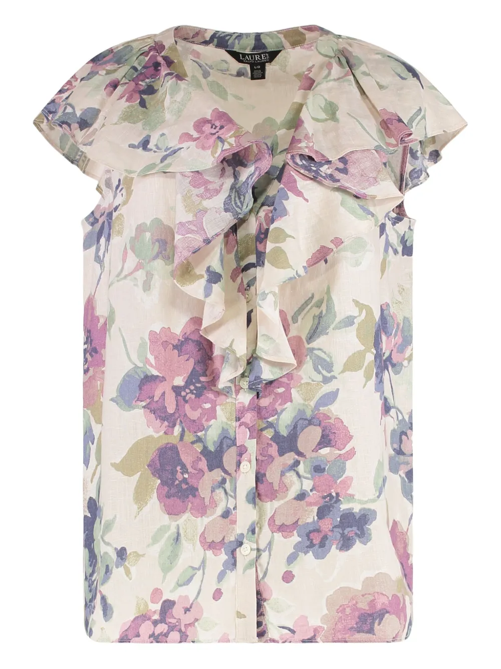 Lauren Ralph Lauren floral ruffle blouse | Neutrals | Image 1
