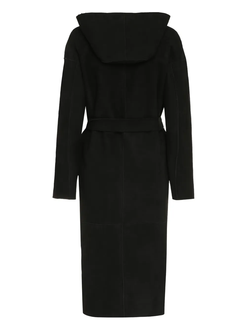 Salvatore Santoro leather belted coat Zwart