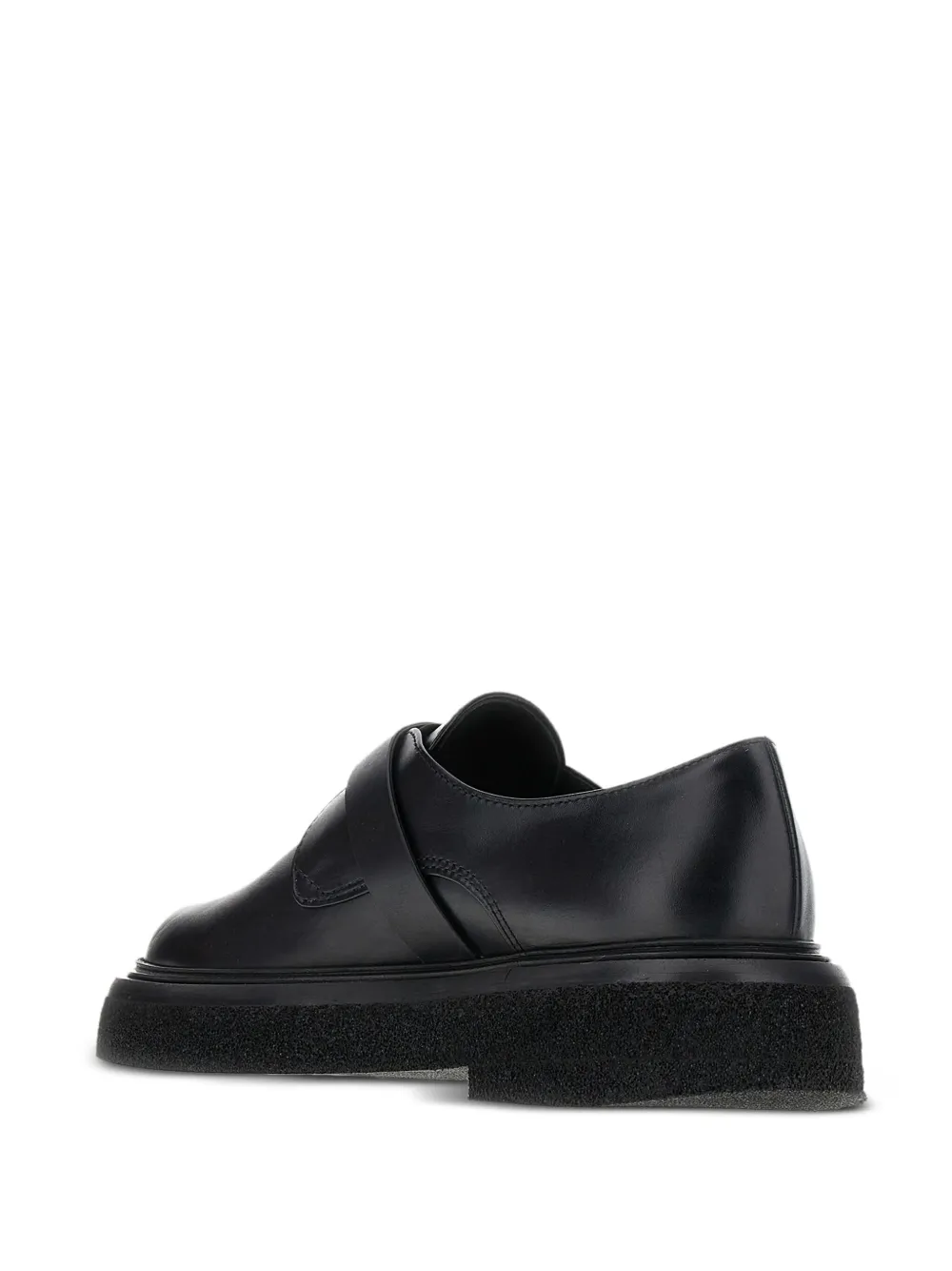 Max Mara buckle-fastening leather loafers Black