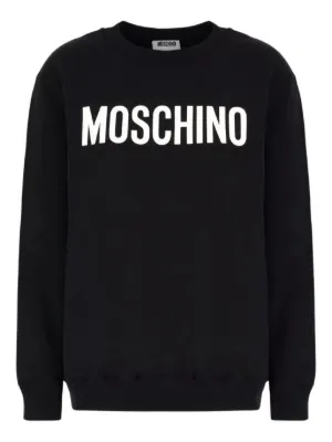 スウェット・トレーナー MOSCHINO Logo print sweatshirt Black  A17040228 NEW Moschino Milano Logo Print Sweatshirt - Black / White