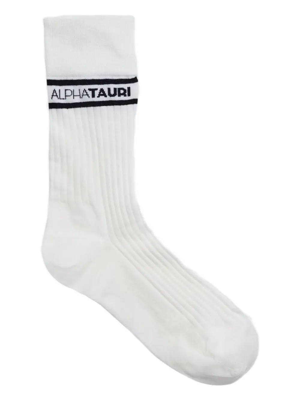 Alphatauri Ribbed-band Socks In White