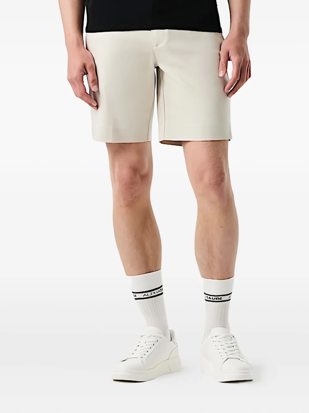 Alphatauri Ribbed-band Socks In White