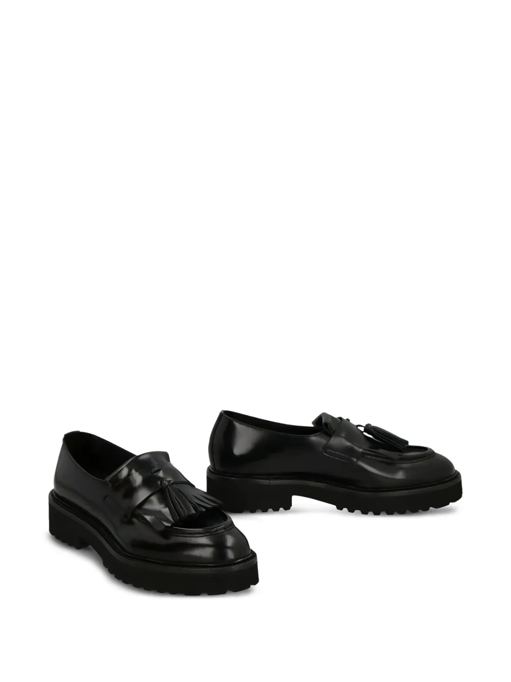 Doucal's leather tassel-penny loafers Zwart