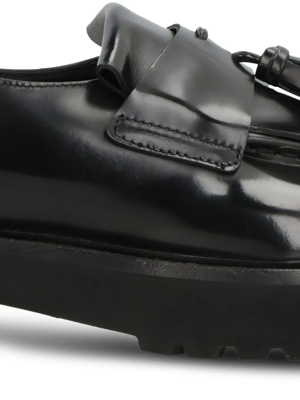 Doucal's leather tassel-penny loafers Zwart
