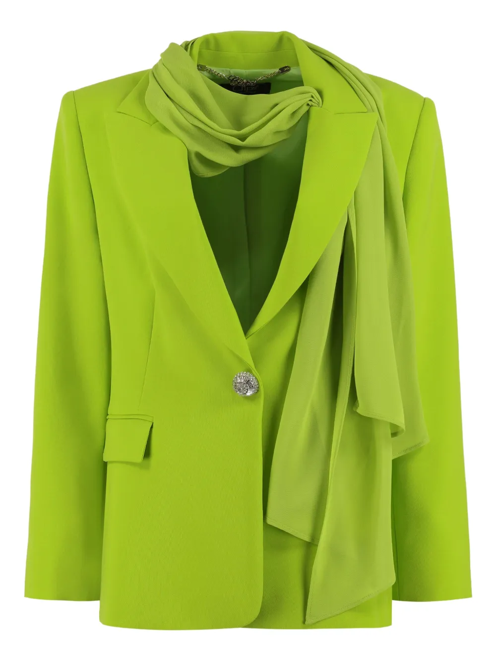 Clips lapel-collar scarf-detail blazer | Green | Image 1