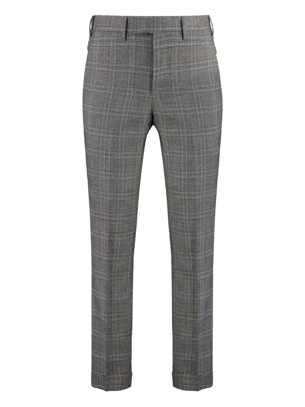 PT Torino checked wool-blend trousers Grijs