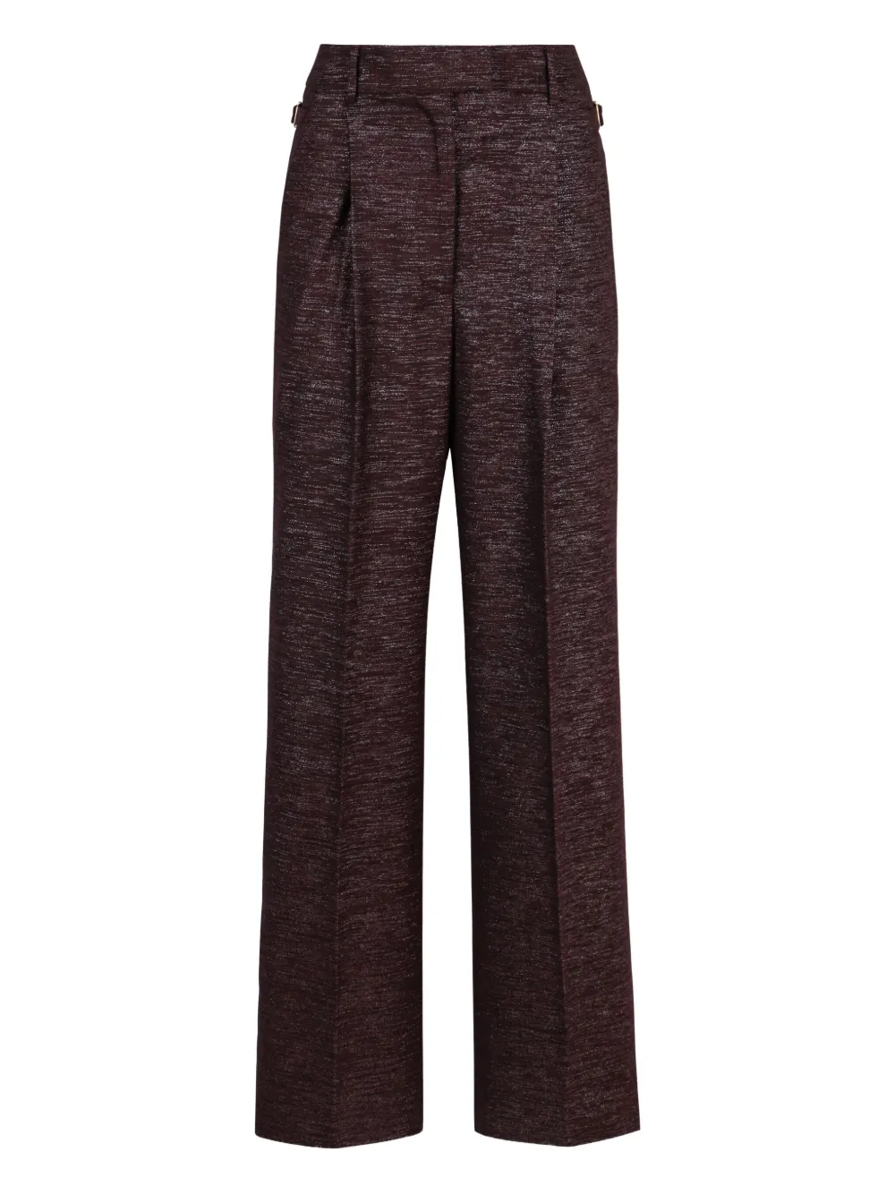 PT Torino pleated knitted-lurex trousers Rood