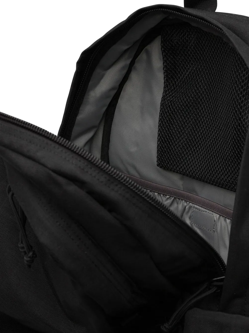Beams Logo-patch Top-handle Backpack In Black