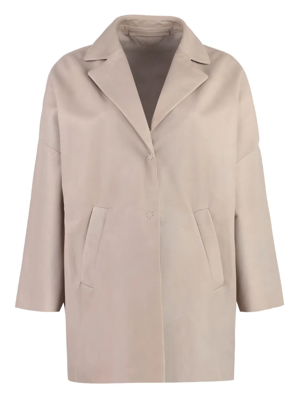 Salvatore Santoro lapel-pocket leather jacket Beige