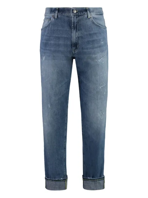 DONDUP distressed cuffed regular jeans
