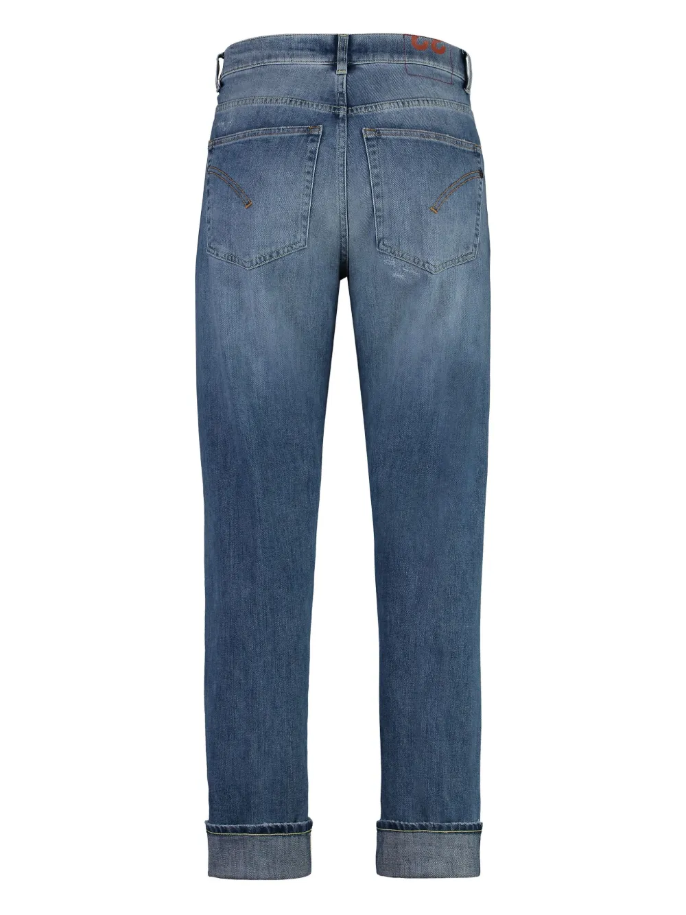 DONDUP distressed cuffed regular jeans Blauw