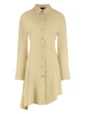 Mugler asymmetric-hem buttoned dress - Yellow