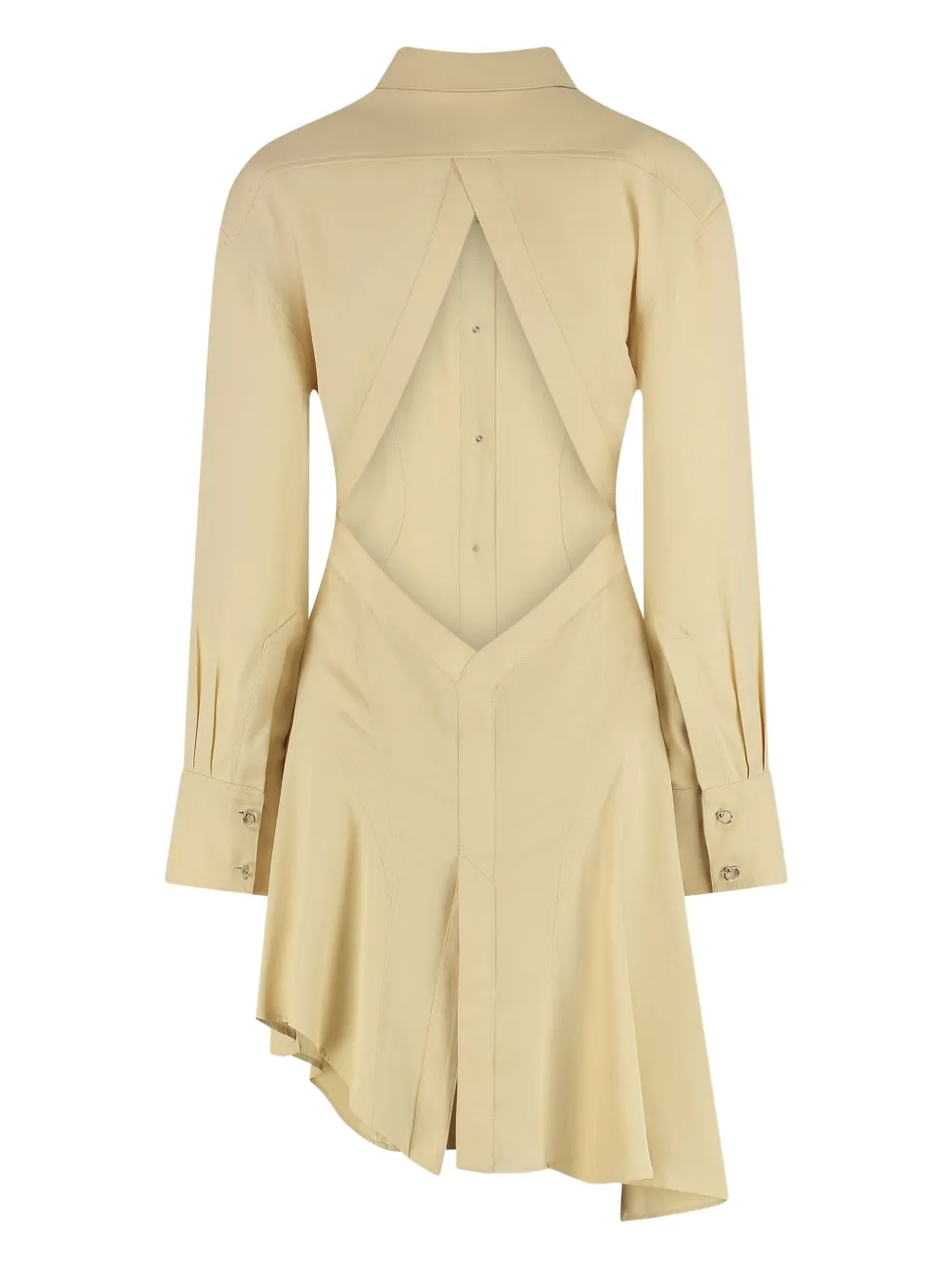 Mugler Jurk met asymmetrische afwerking Geel