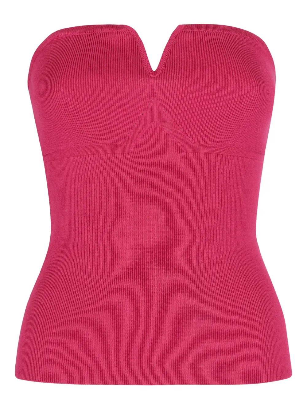 Federica Tosi ribbed sweetheart-neck top | Pink | Image 1