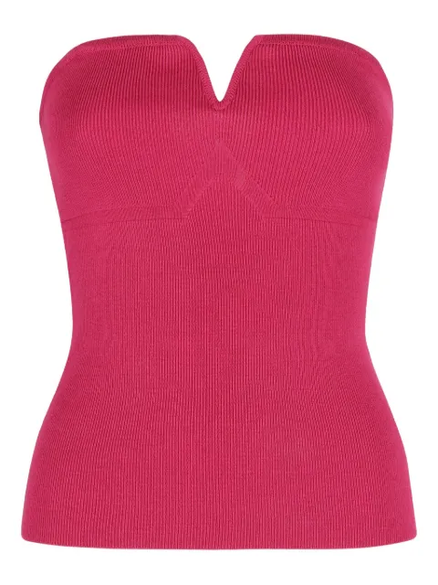 Federica Tosi ribbed sweetheart-neck top