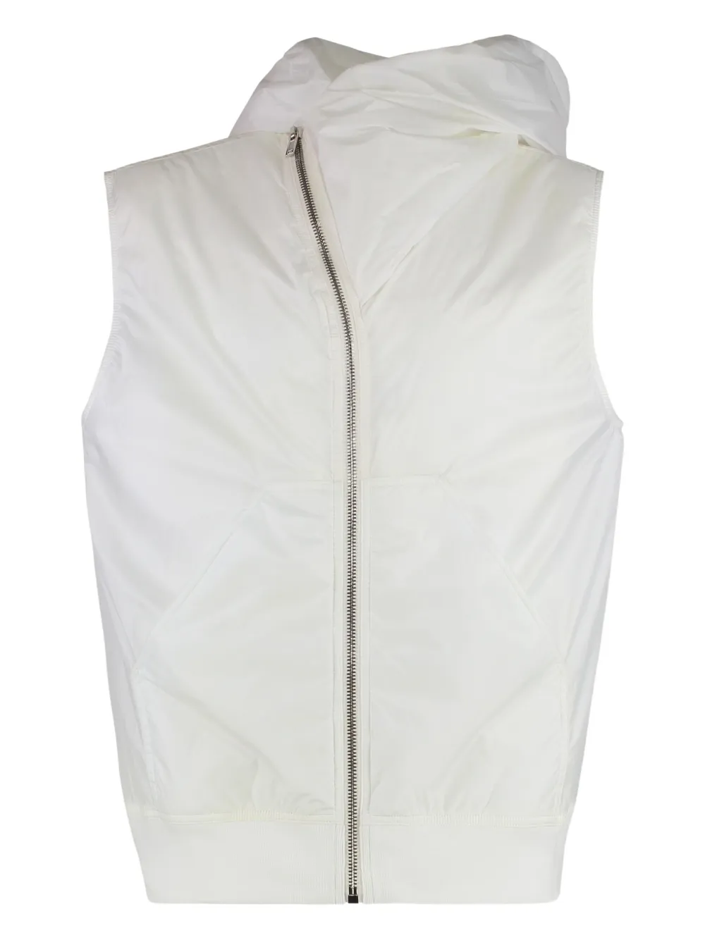 Rick Owens DRKSHDW hooded zip-front waistcoat Wit