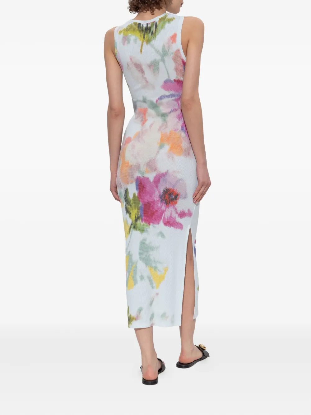 LOEWE Midi-jurk met bloemenprint Blauw