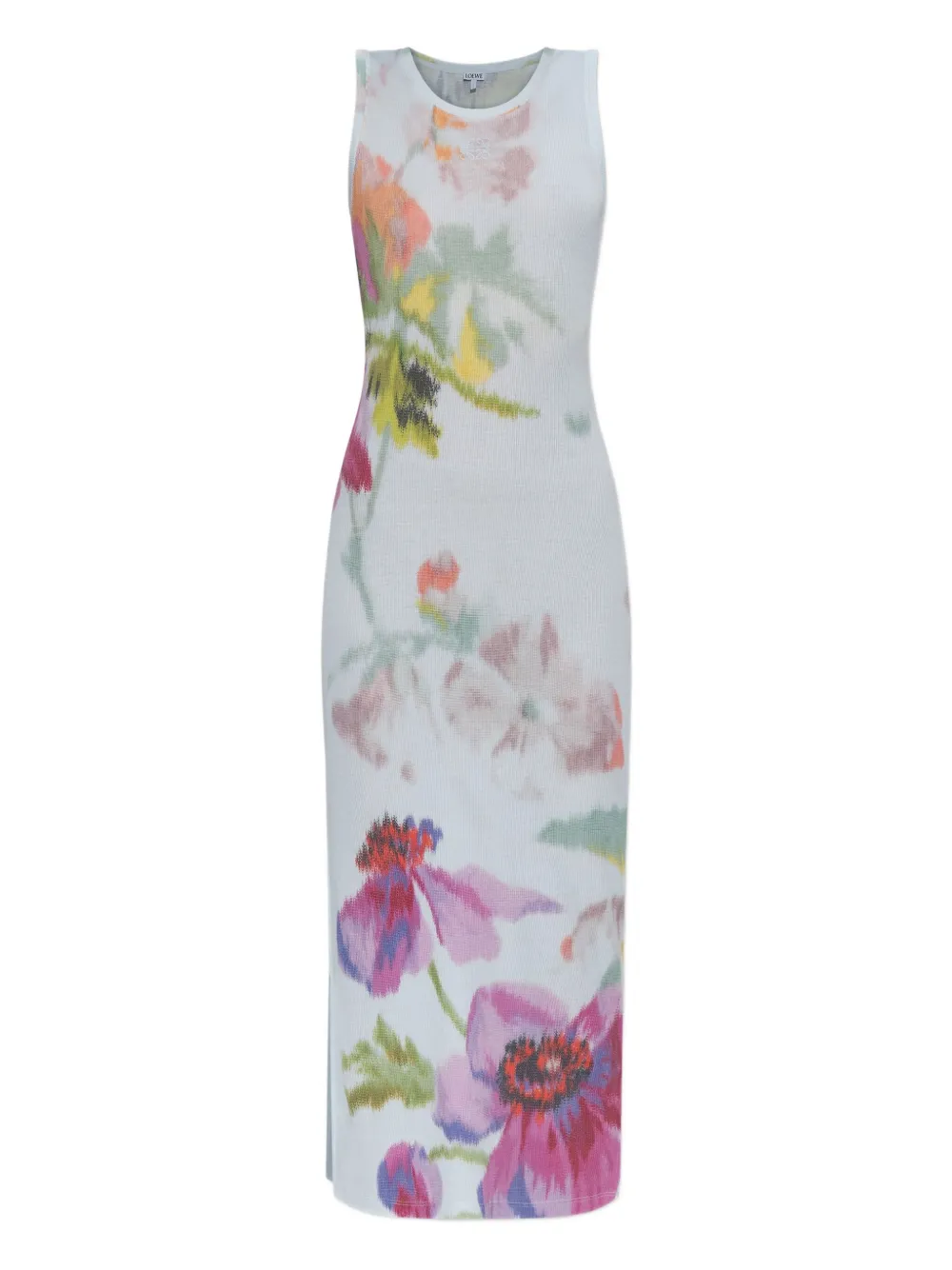 LOEWE Midi-jurk met bloemenprint Blauw