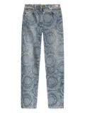 Versace baroque-patterned jeans - Blue