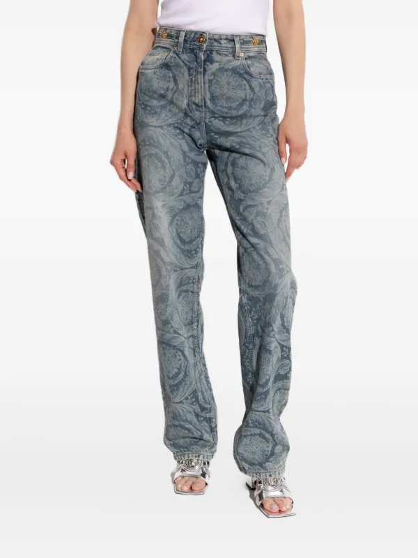 Versace バロックパターン ジーンズ | ブルー | FARFETCH JP