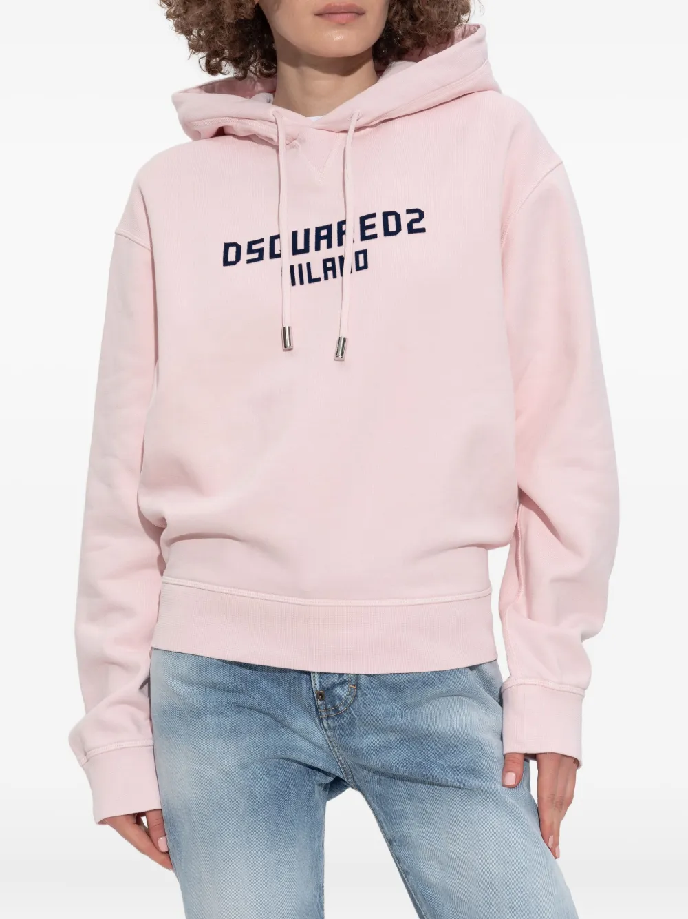 DSQUARED2 Hoodie met logoprint Roze