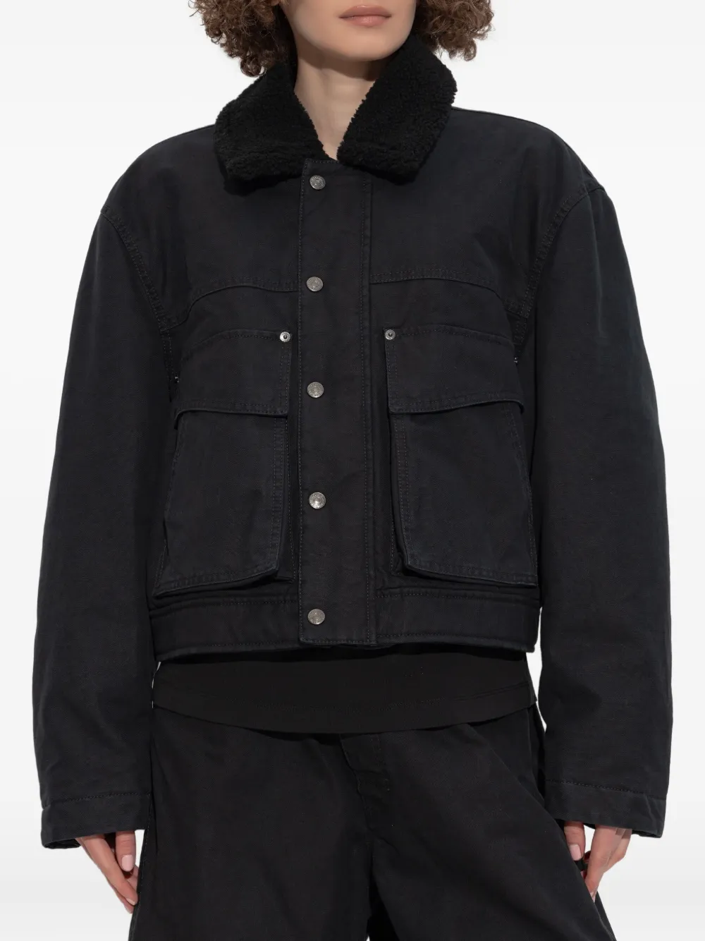 DSQUARED2 Jack met sherpa kraag en klepzak 900 BLACK