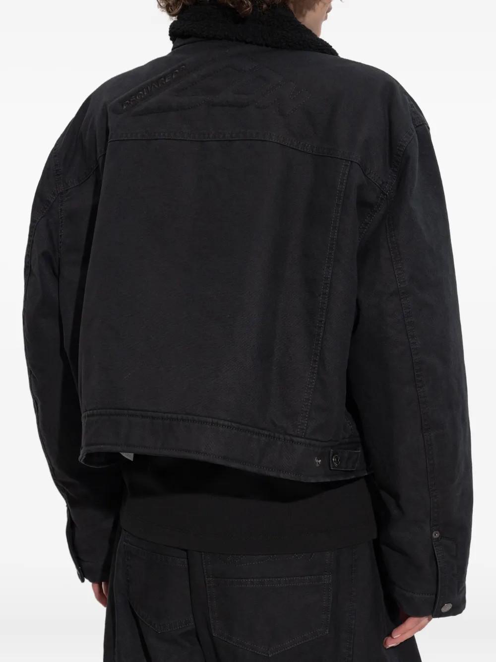 DSQUARED2 Jack met sherpa kraag en klepzak 900 BLACK