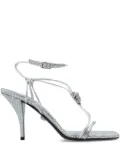Versace 85mm La Medusa lace-up sandals - 1E01P - 1E01P Silver Palladium