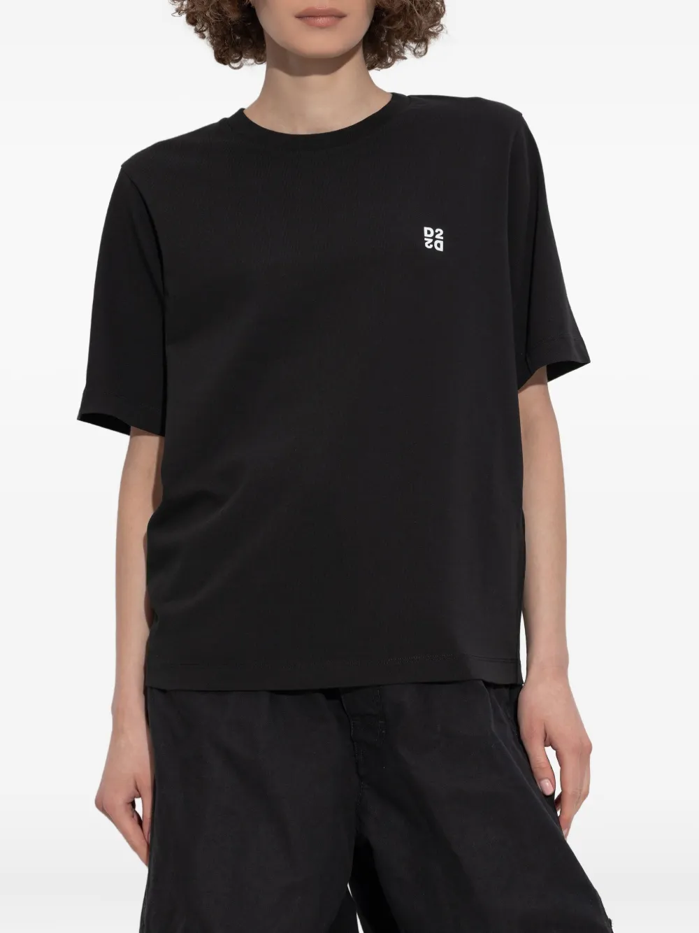 DSQUARED2 Twee katoenen T-shirts met logoprint Zwart
