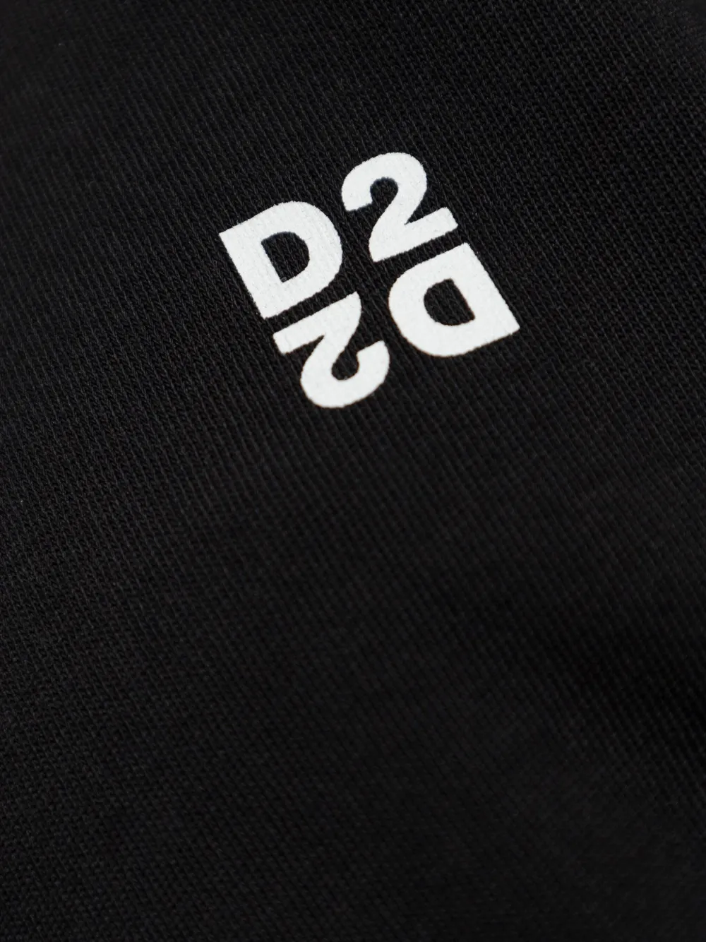 DSQUARED2 Twee katoenen T-shirts met logoprint Zwart