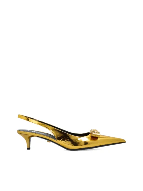 Versace metallic slingback pumps