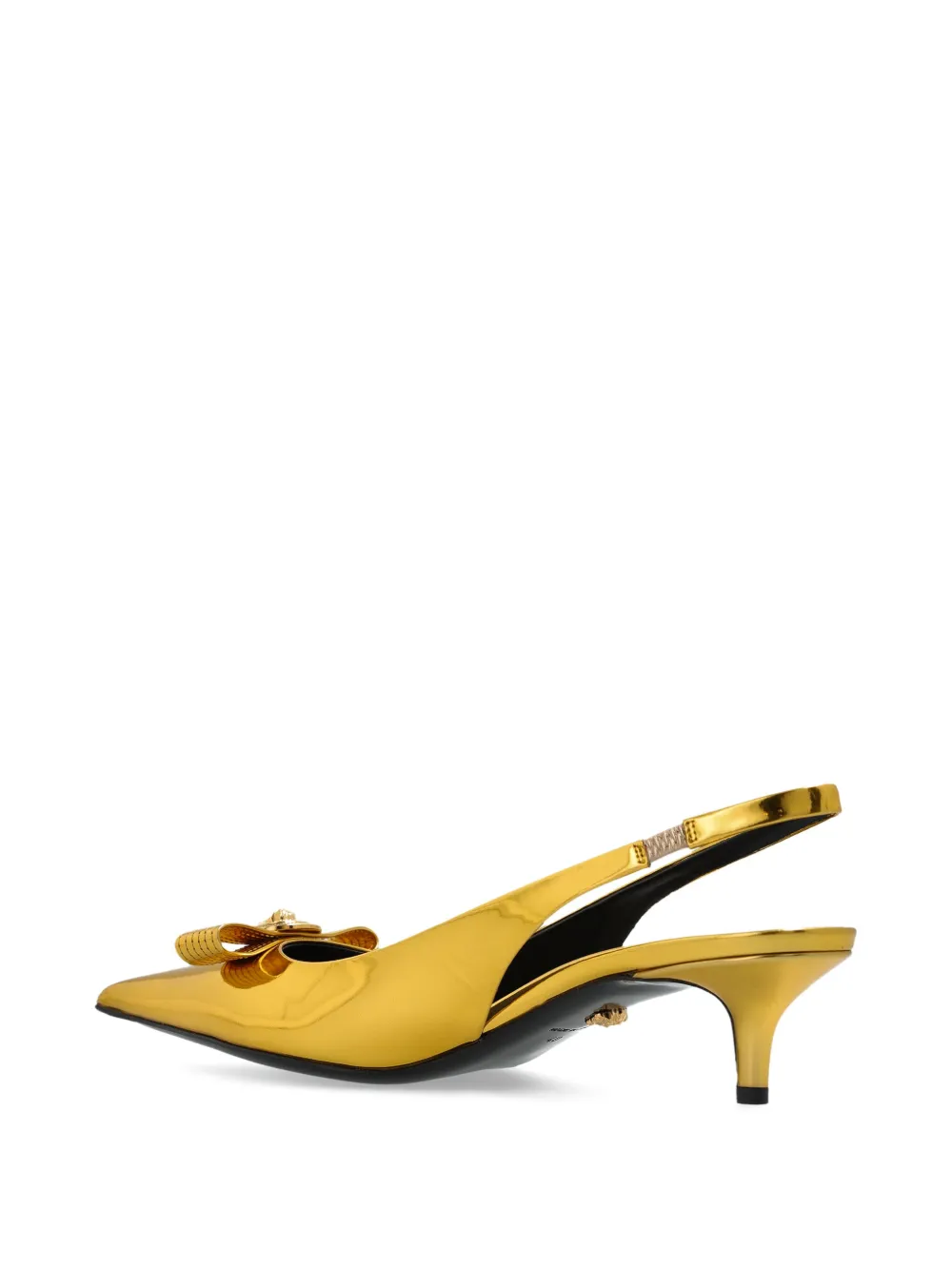 Versace metallic slingback pumps Gold