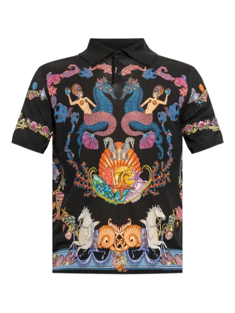 Versace Coral Theatre knit polo shirt