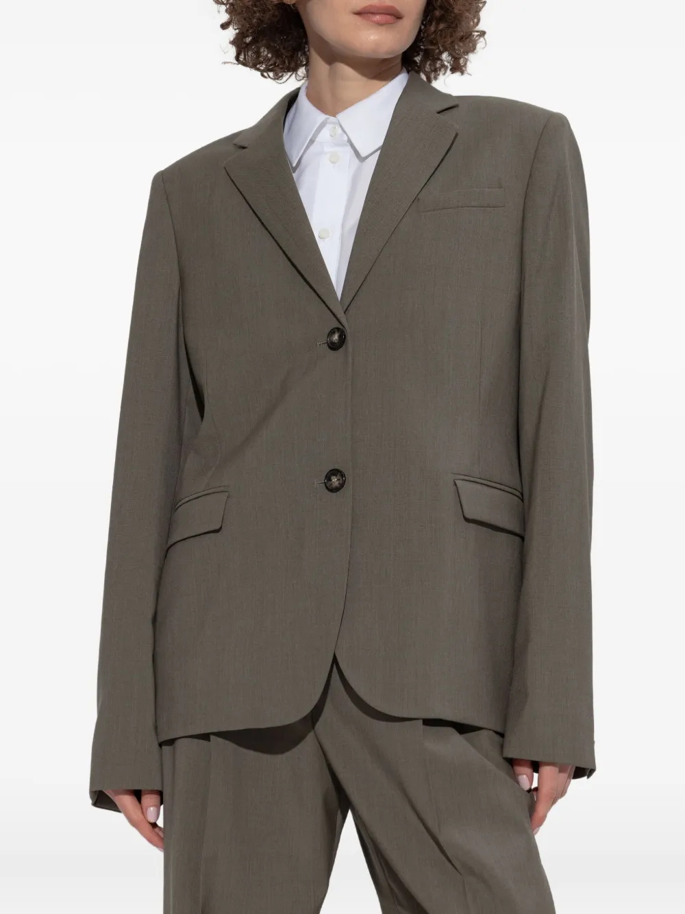 LOEWE Wollen blazer met striksluiting Groen