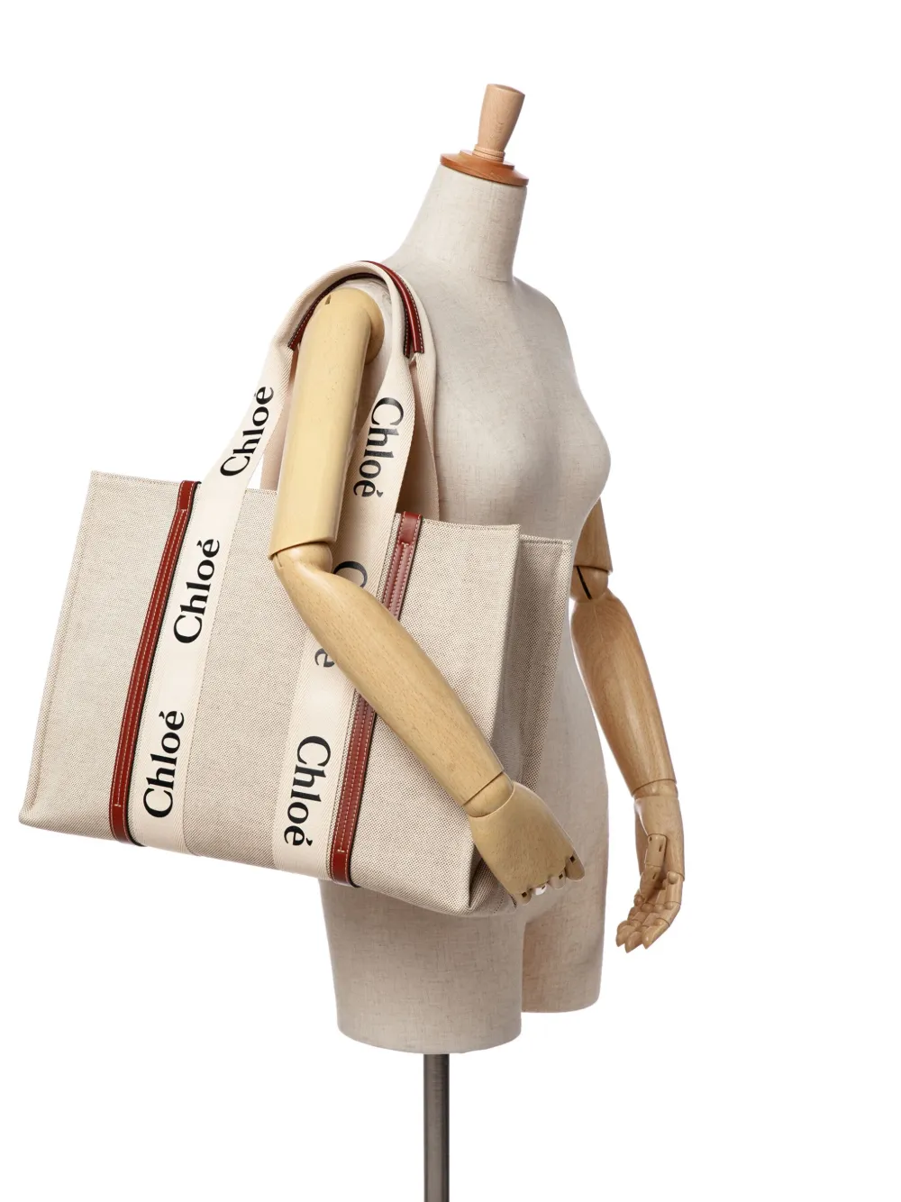 Chloé Pre-Owned tote Woody grande de lona 2010-2024 | Estilos de archivo | Image 2