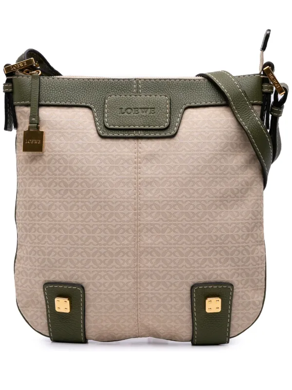 LOEWE アナグラム　ショルダーバッグ　ボディバッグ　キャンバス　希少 Loewe Pre-Owned 2008 アナグラム キャンバス ニューロード ショルダー