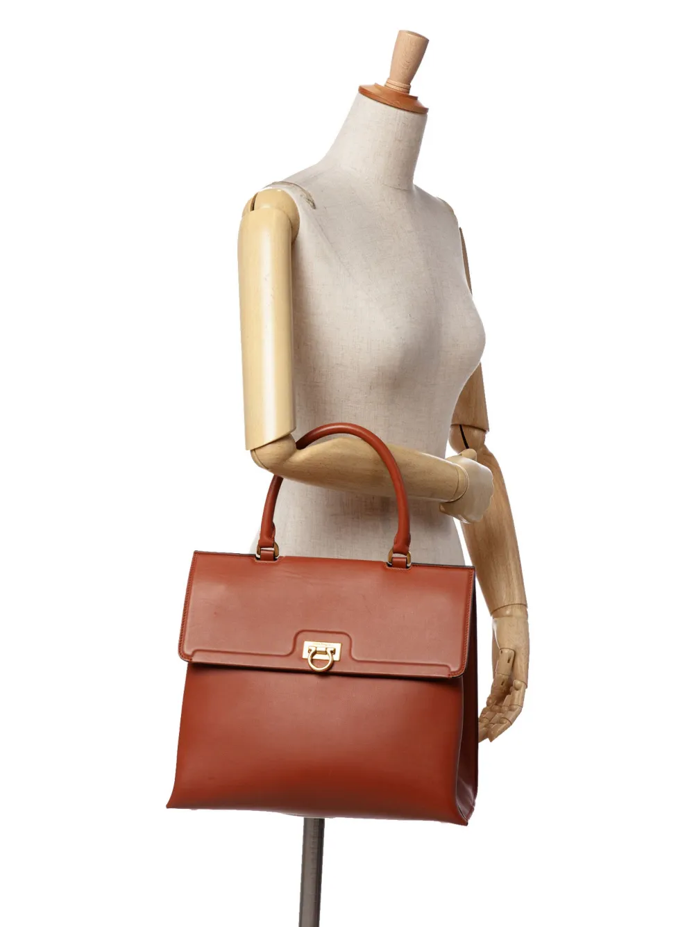 Ferragamo Pre-Owned 2021 Leather Gancini Trifolio Top Handle Bag satchel | Pre-Owned | Image 2