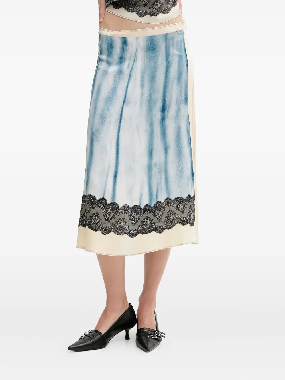 Diesel O-neiric Printed Midi Skirt In Blue