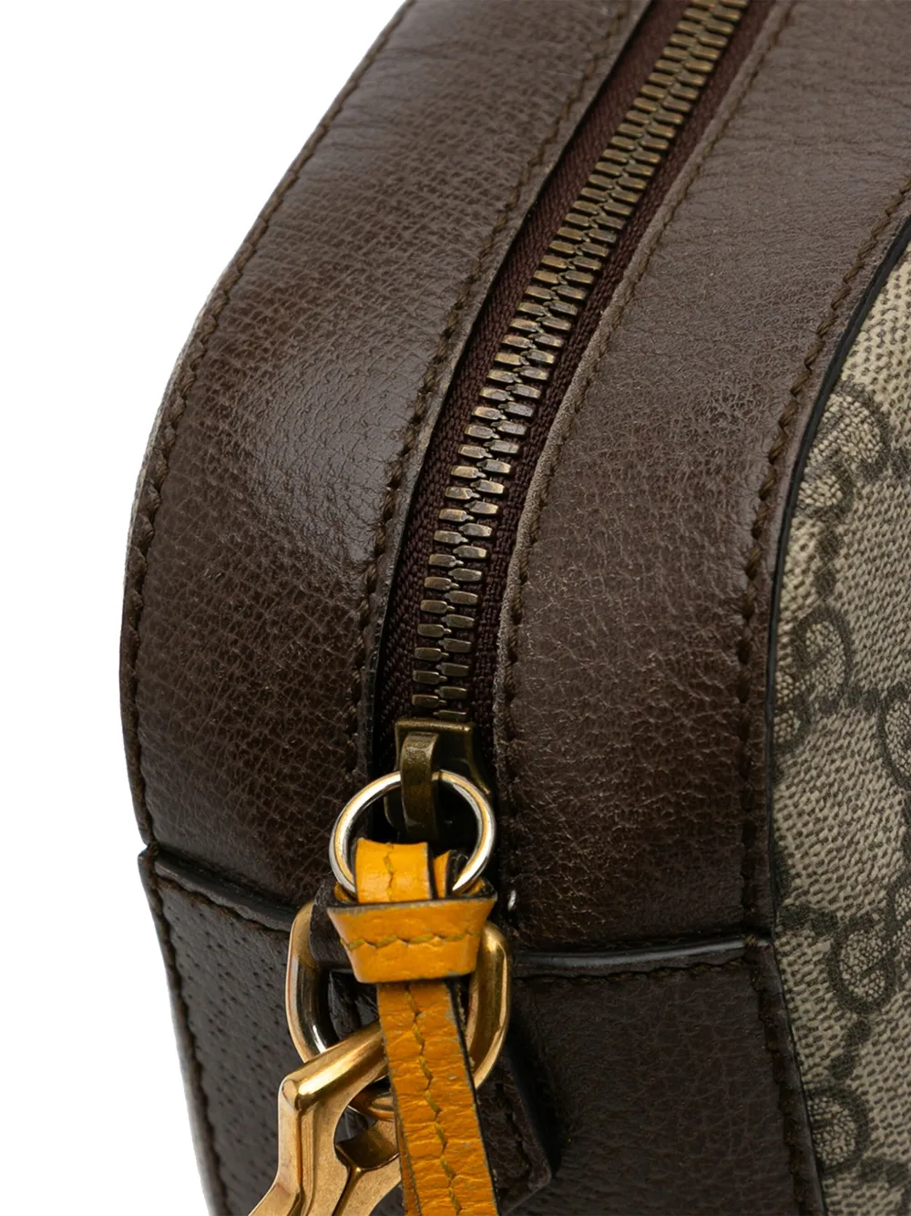 Pre-owned Gucci 2016-2024 Gg Supreme Web Neo Vintage Crossbody Bag In Brown